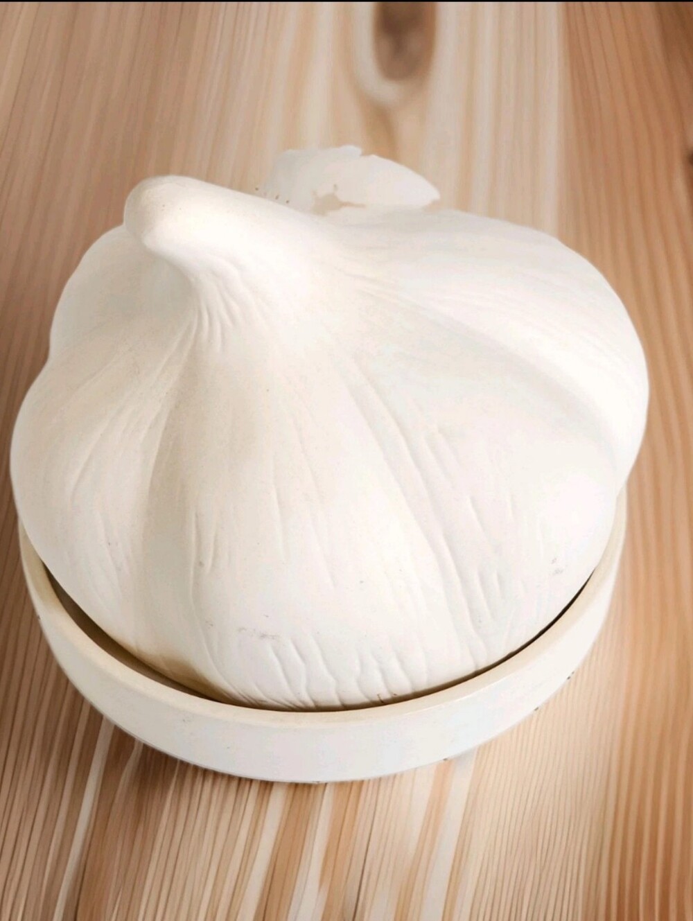 *Vintage," Cost Plus World Market Earthenware White Terra Cotta Garlic Roaster